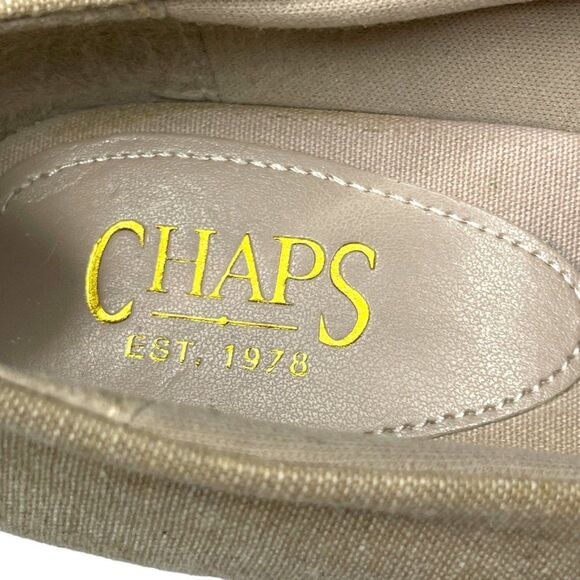 Chaps Womens Dakoda Khaki Chambray Fabric Espadrille Wedge Sandal US Size‎ 9.5 - Picture 11 of 12